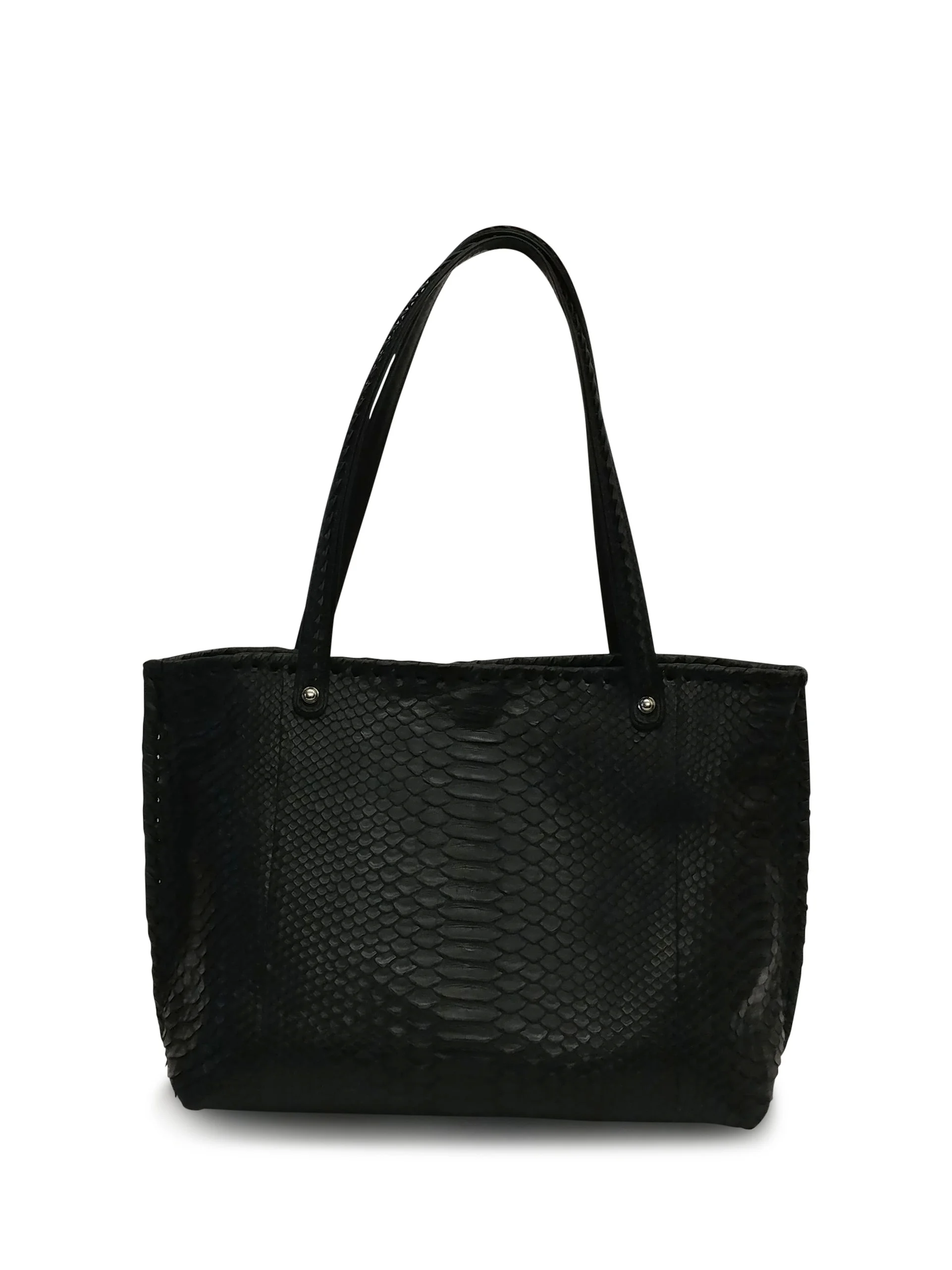 Anthony Luciano custom Olivia Tote (sm) - Black/Bordeaux Matte Python