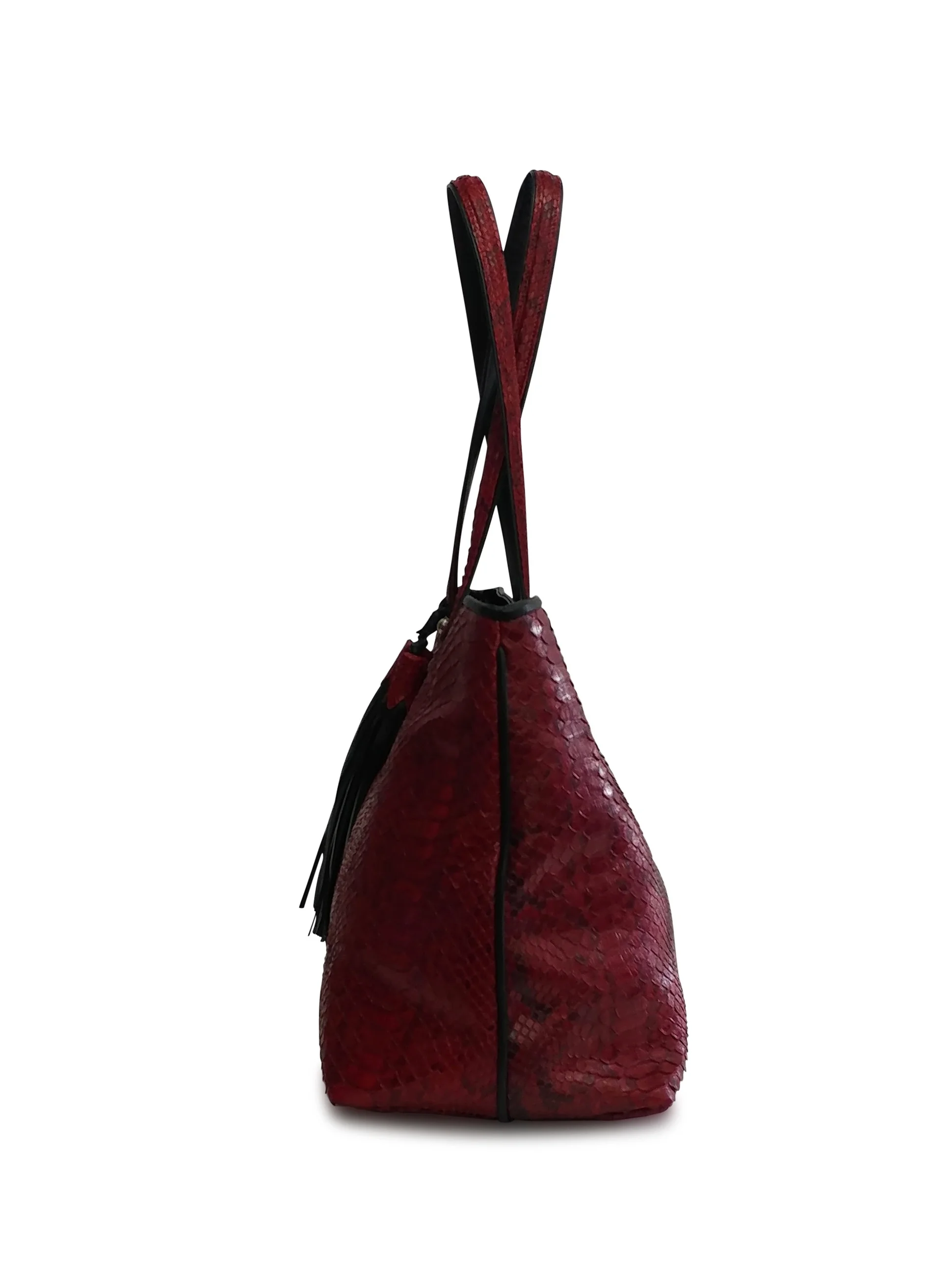 Anthony Luciano custom Olivia Tote - Claret/Black Python