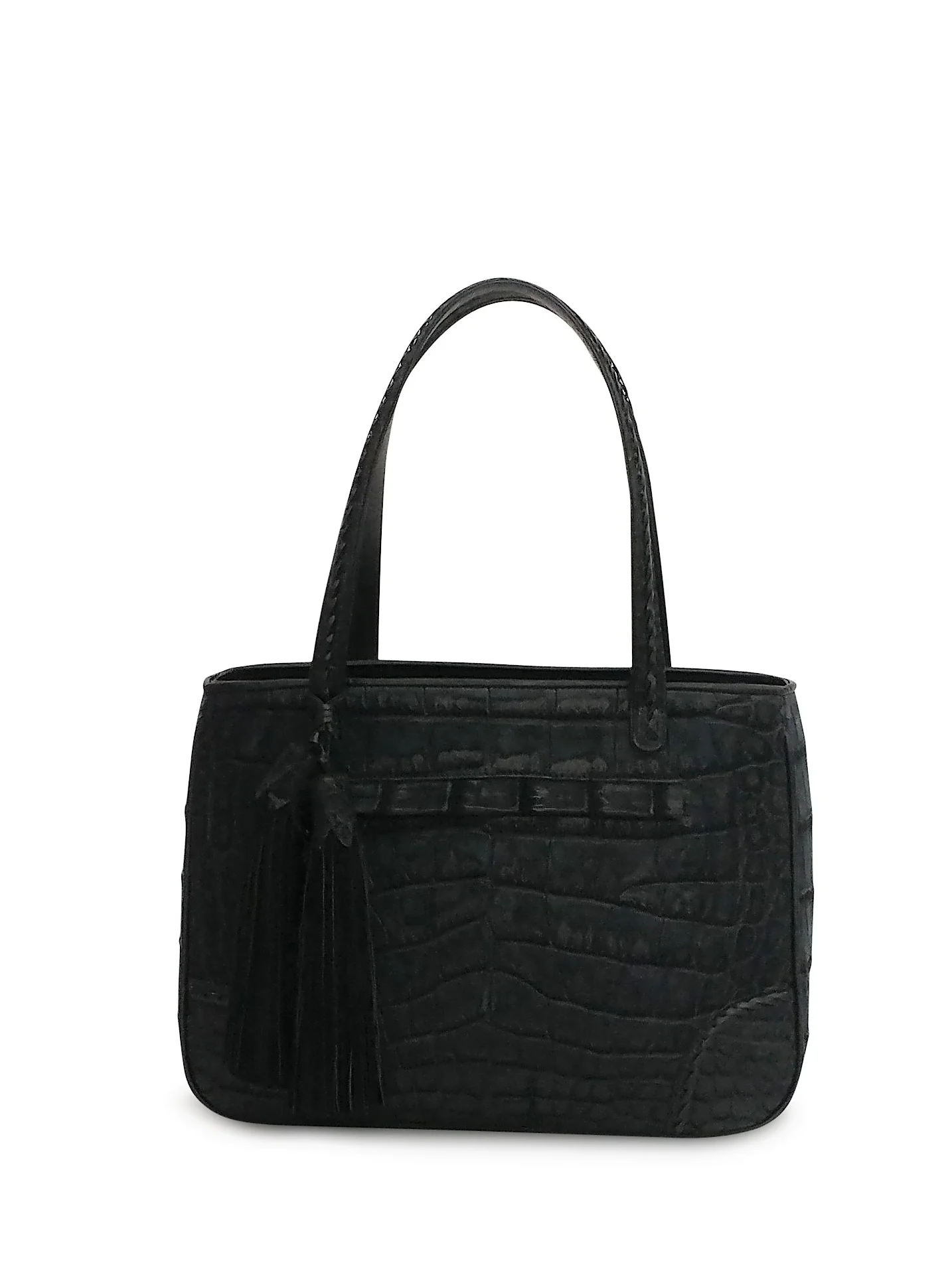 Anthony Luciano custom Madison Satchel - Black Sueded Crocodile