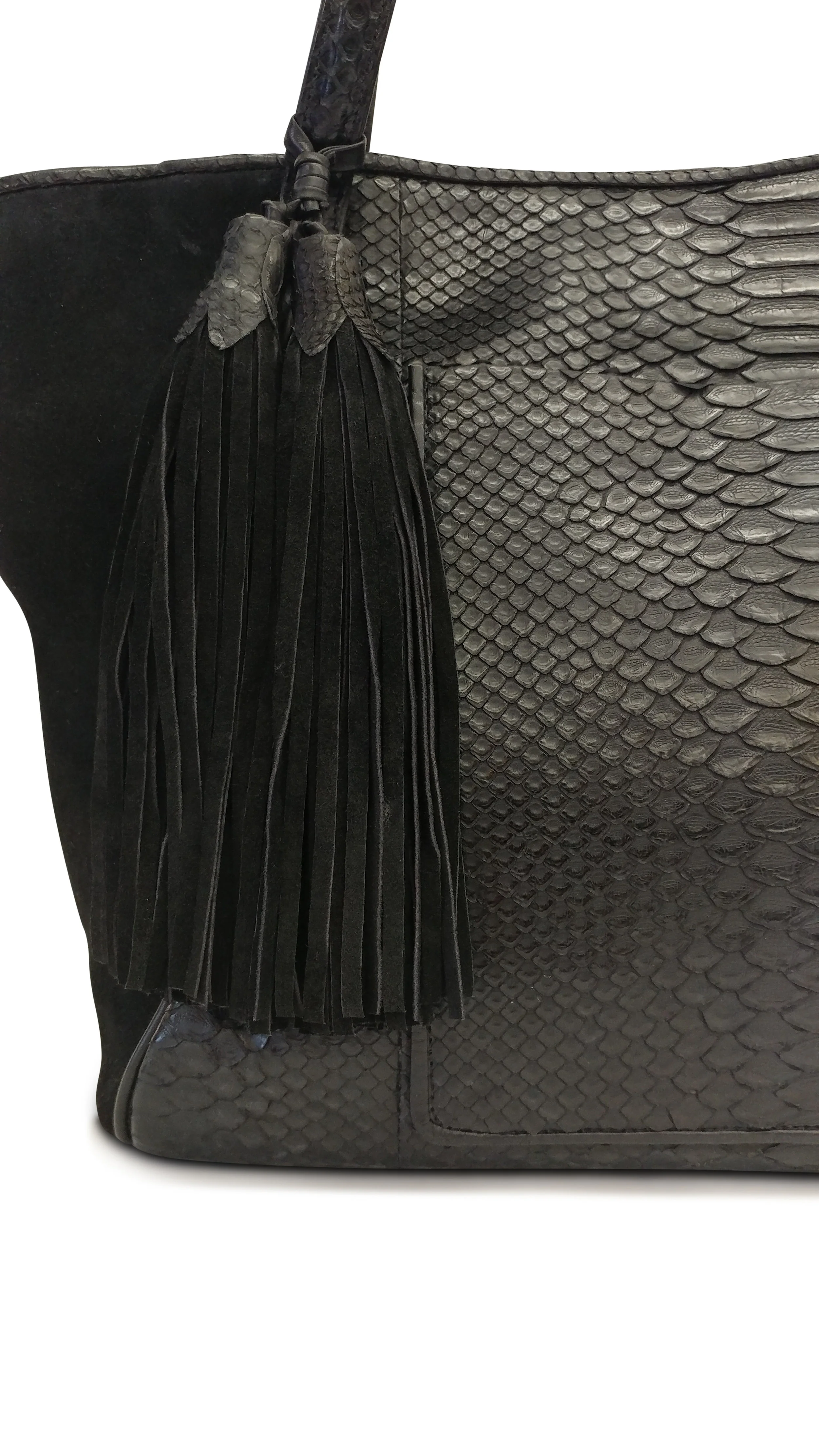 Anthony Luciano custom Addison Tote - Black Python/Suede