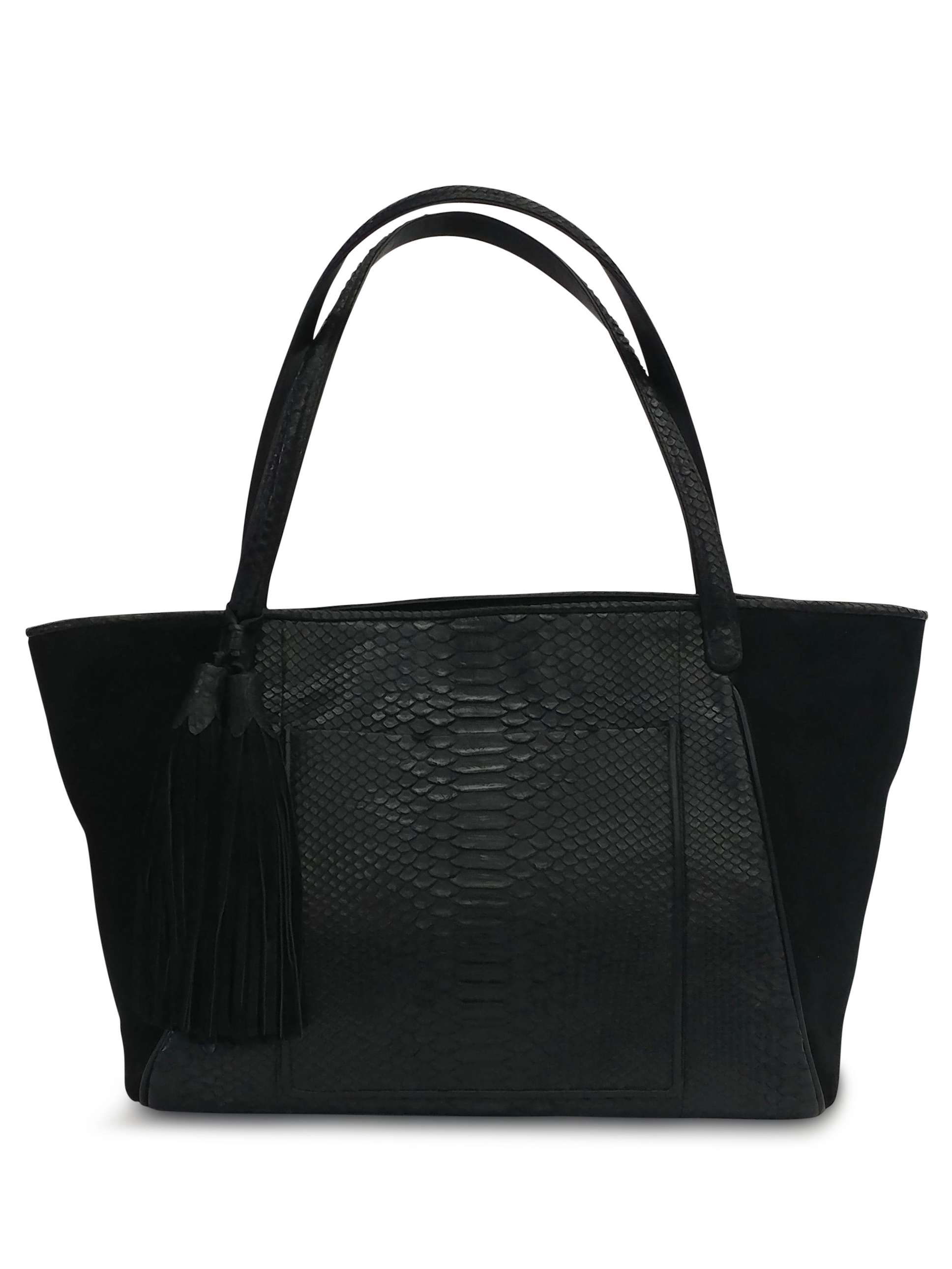 Anthony Luciano custom Addison Tote - Black Python/Suede