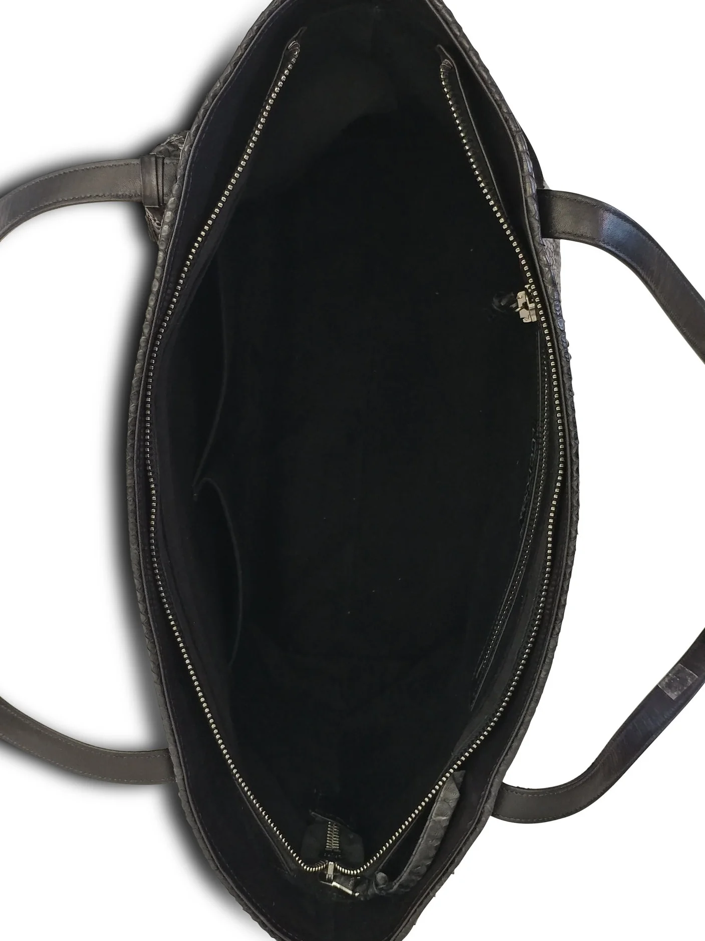 Anthony luciano custom Addison Tote - Black Python/ Suede