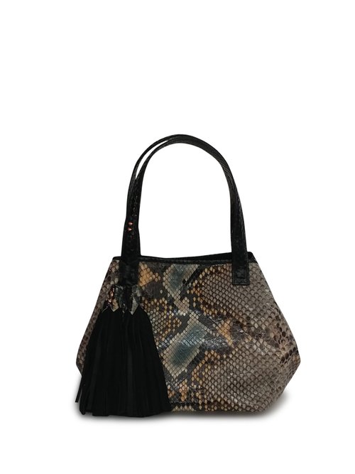 Robinson Shoulder Bag (sm) - Natural Glazed Python — ANTHONY LUCIANO