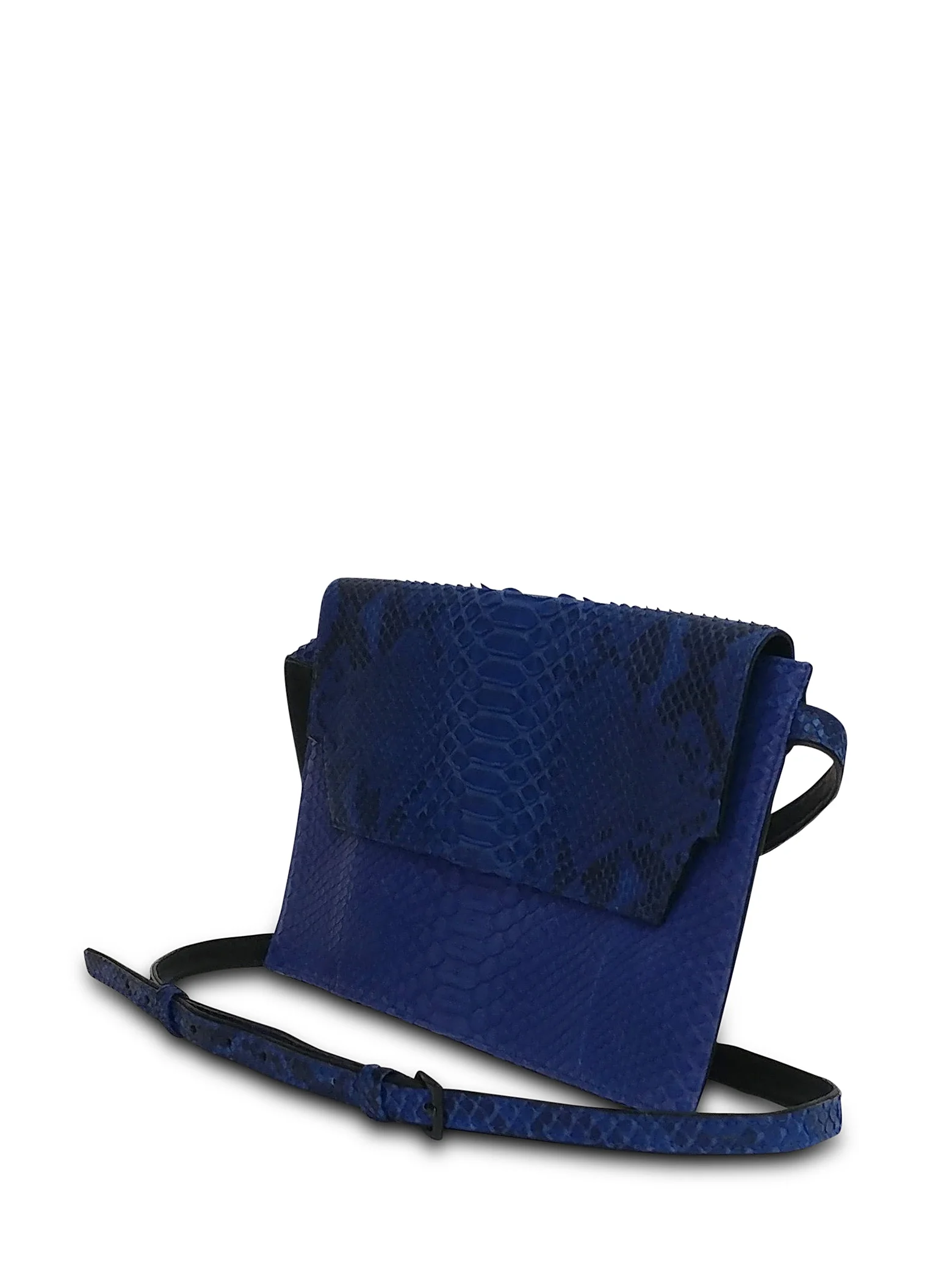 Anthony Luciano Custom Roxy Belt Bag - Cobalt Mix Python/Lambskin