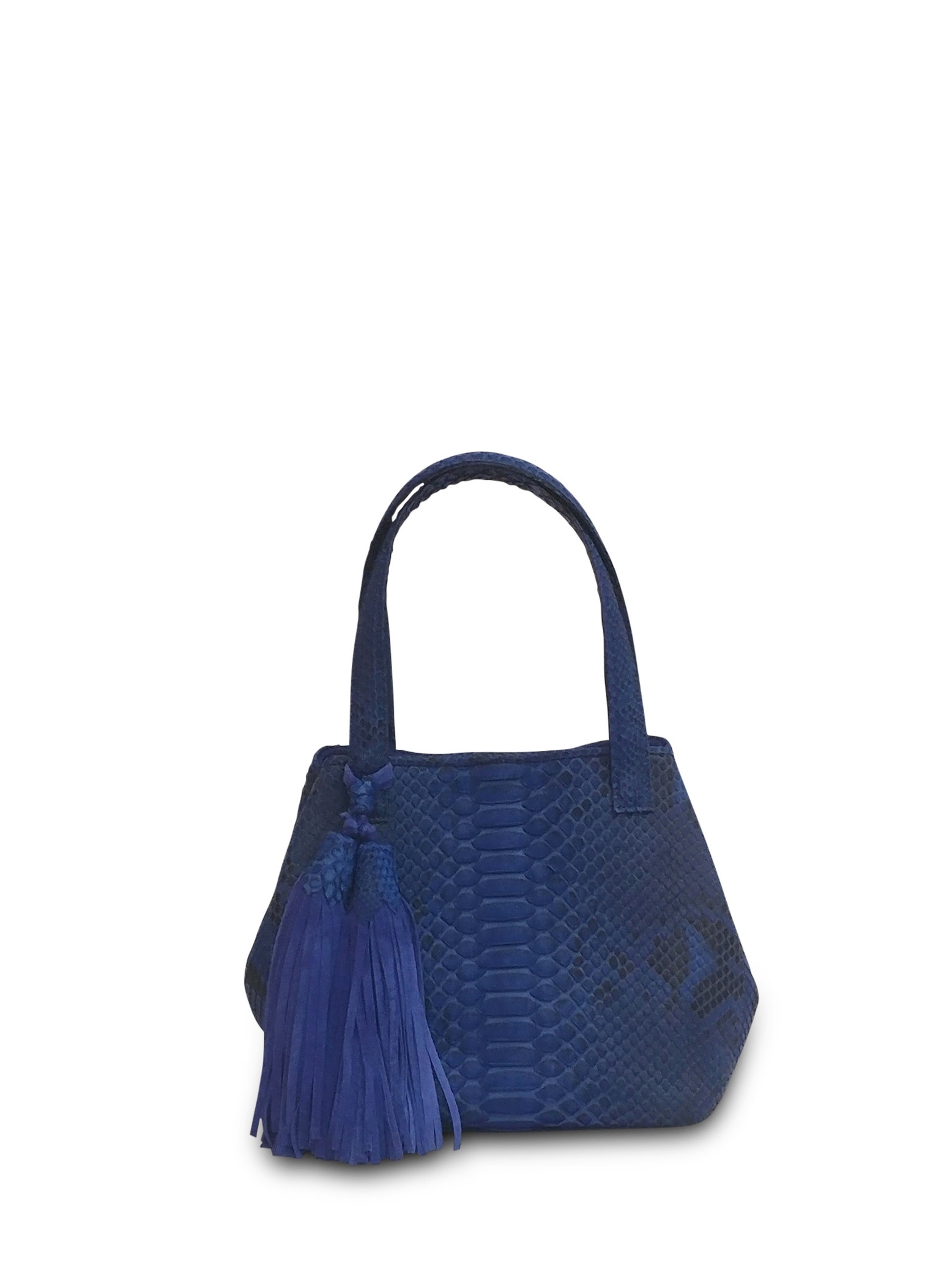 Anthony Luciano custom Aviela Small Satchel - Washed Cobalt/Blk Python