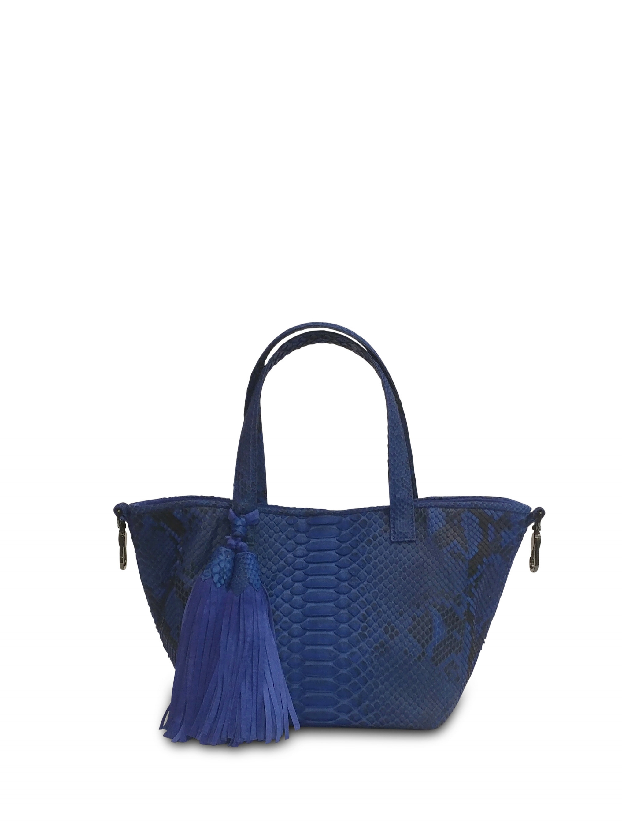 Aviela Small Satchel - Washed Cobalt/Blk Python