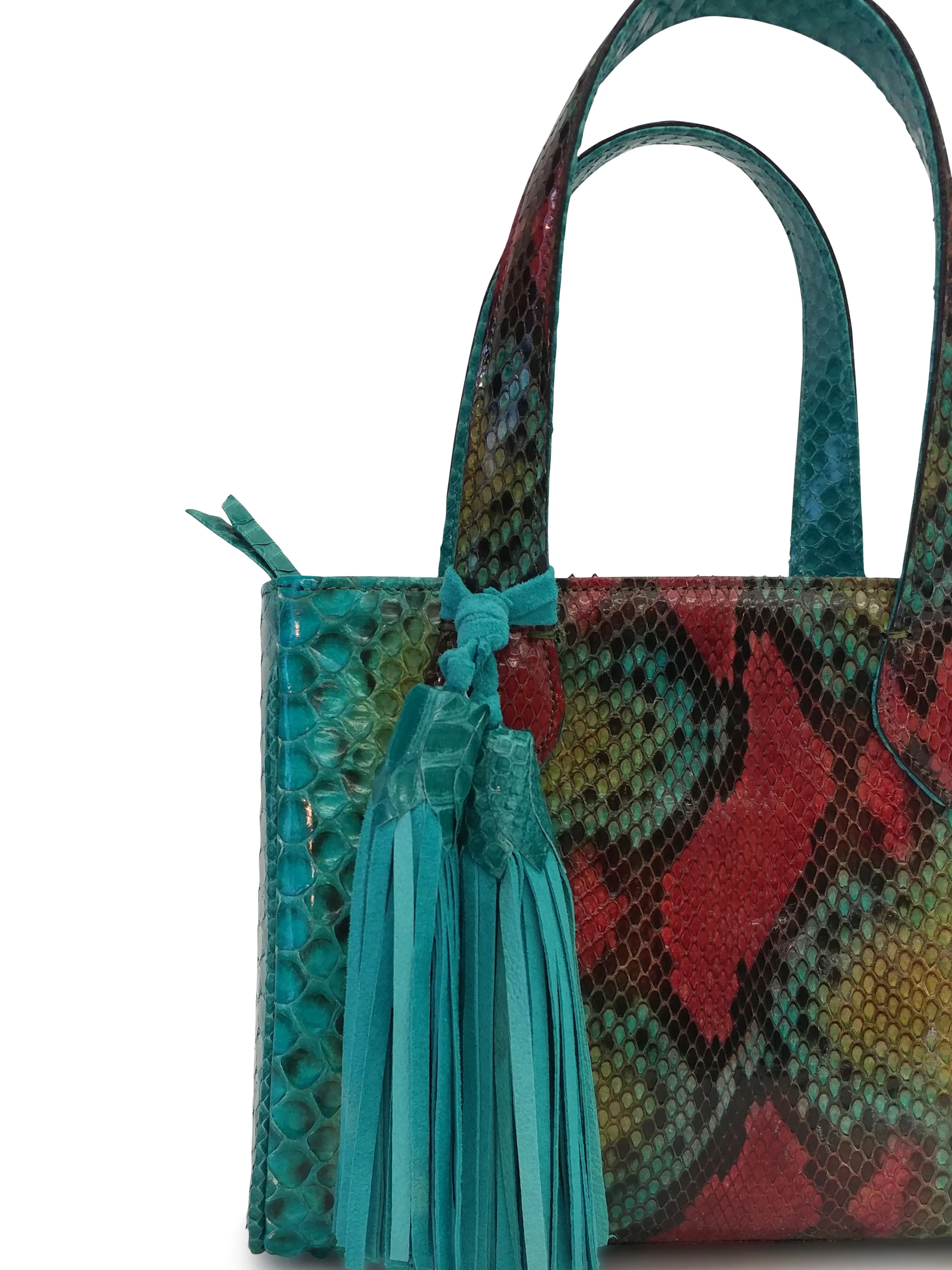Anthony Luciano custom Jessie Top Handle - Turq Multi Python