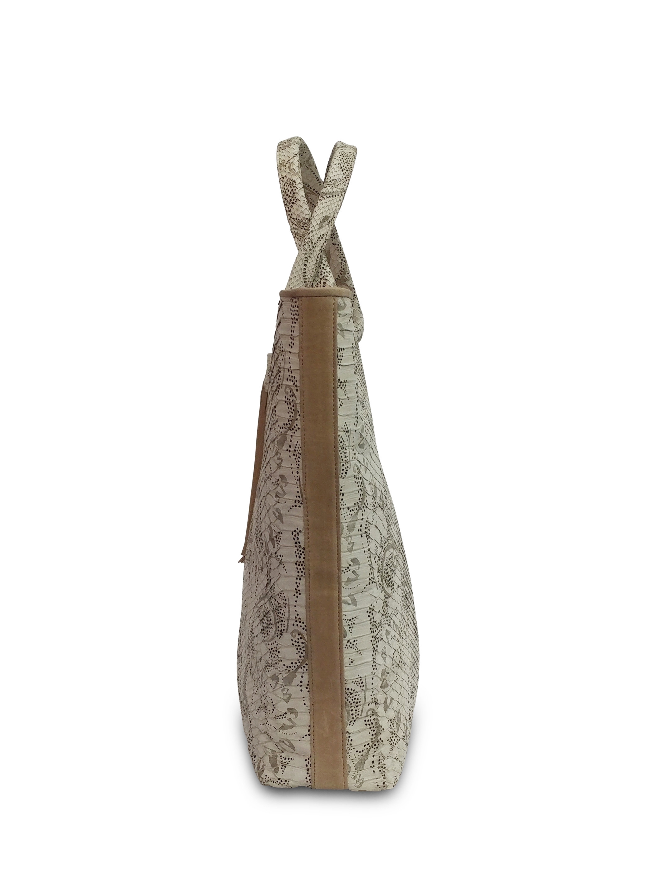 Anthony Luciano custom Taryn Tote - Laser Cut Bone Python
