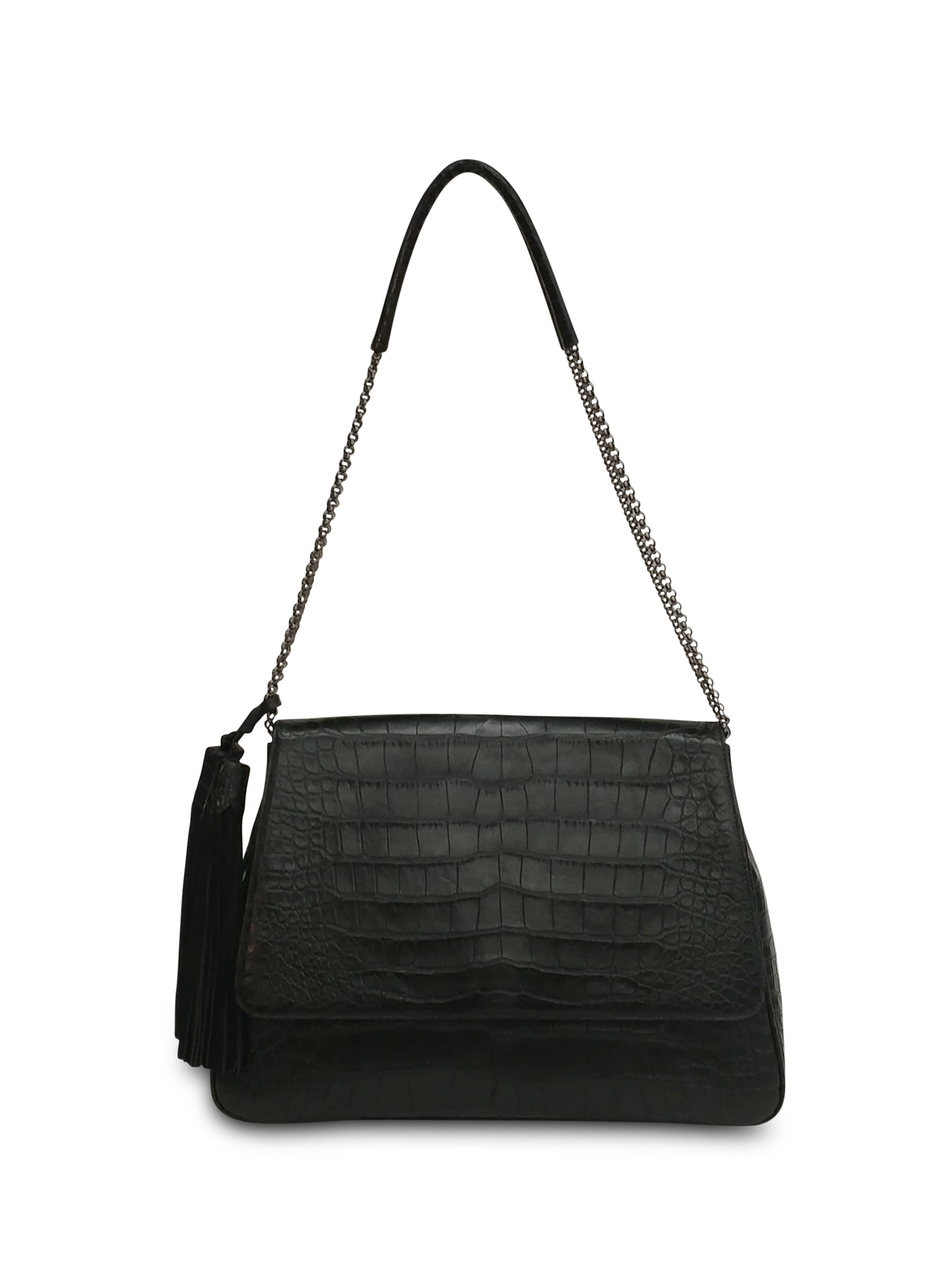 Anthony Luciano custom Vickie Shoulder Bag - Black Matte Alligator