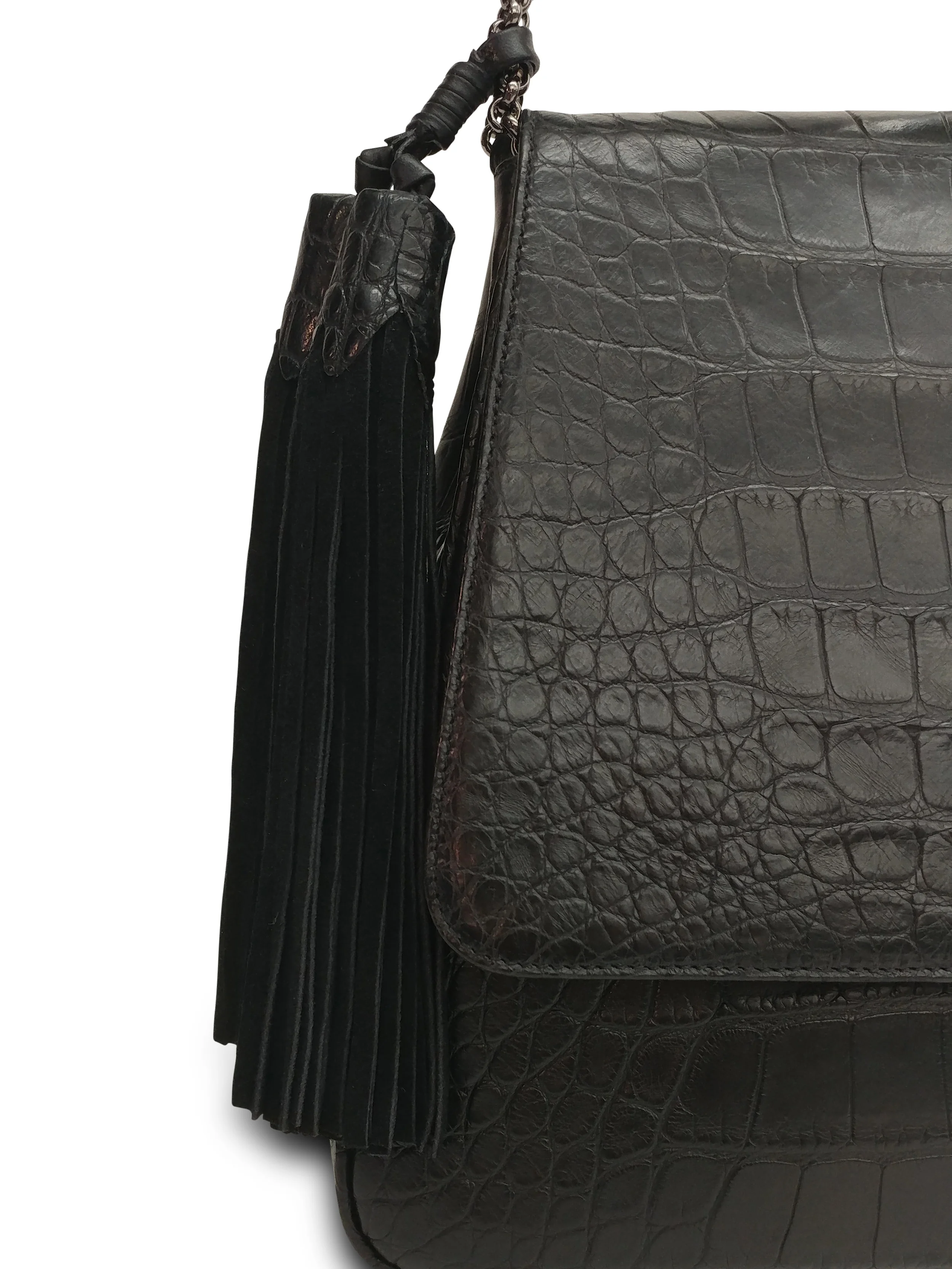 Anthony Luciano custom Vickie Shoulder Bag - Black Matte Alligator