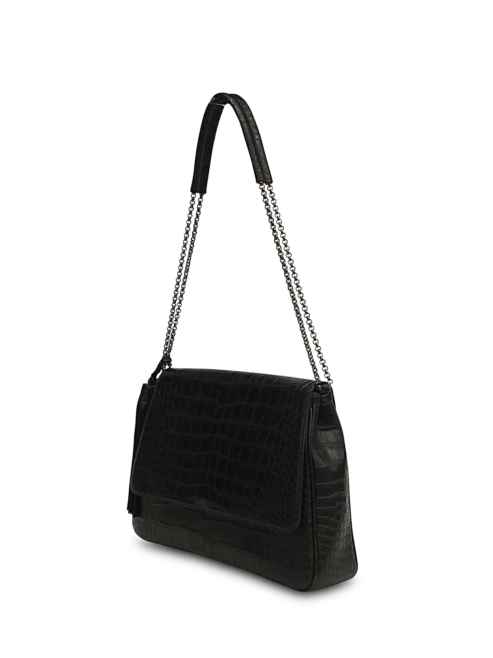 Anthony Luciano custom Vickie Shoulder Bag - Black Matte Alligator
