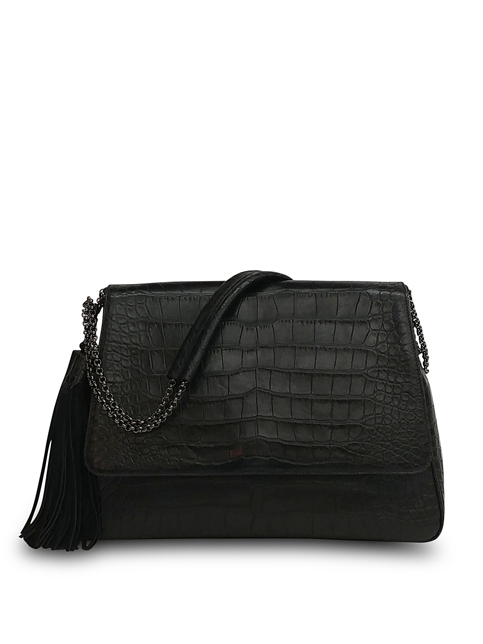 Anthony Luciano custom Vickie Shoulder Bag - Black Matte Alligator