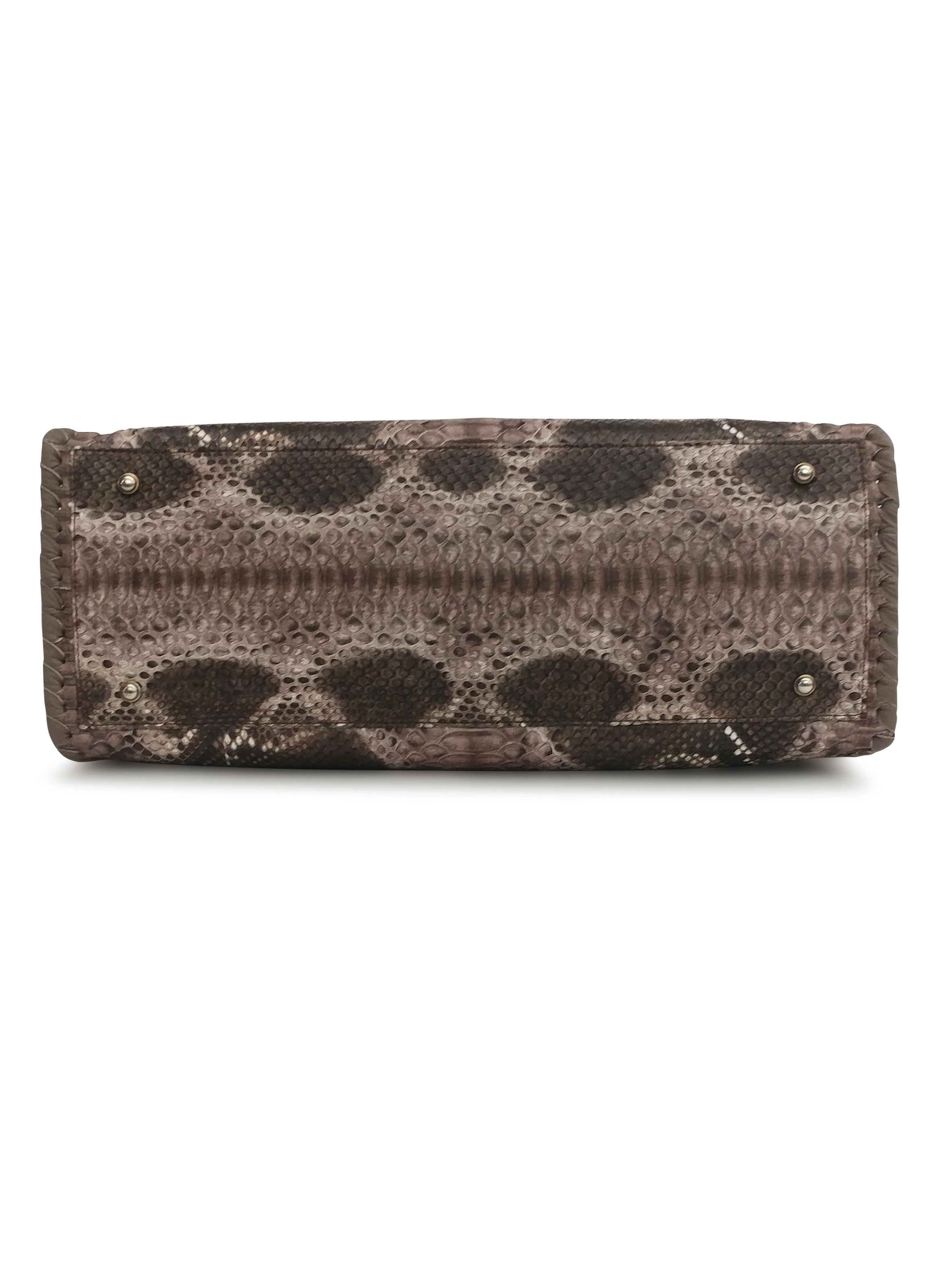 Anthony Luciano custom Amelia Tote - Earthtone Python/Nude Calfskin