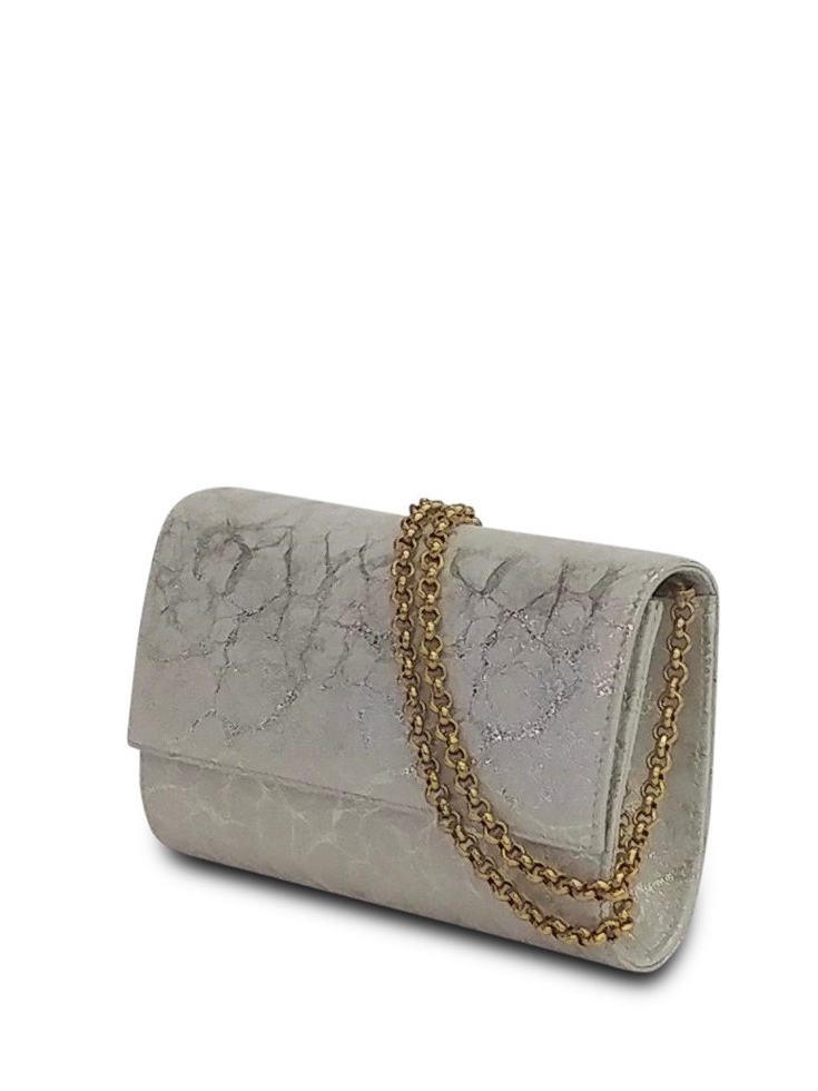 Anthony Luciano custom Lola Crossbody Clutch - Ivory/Gold Leather