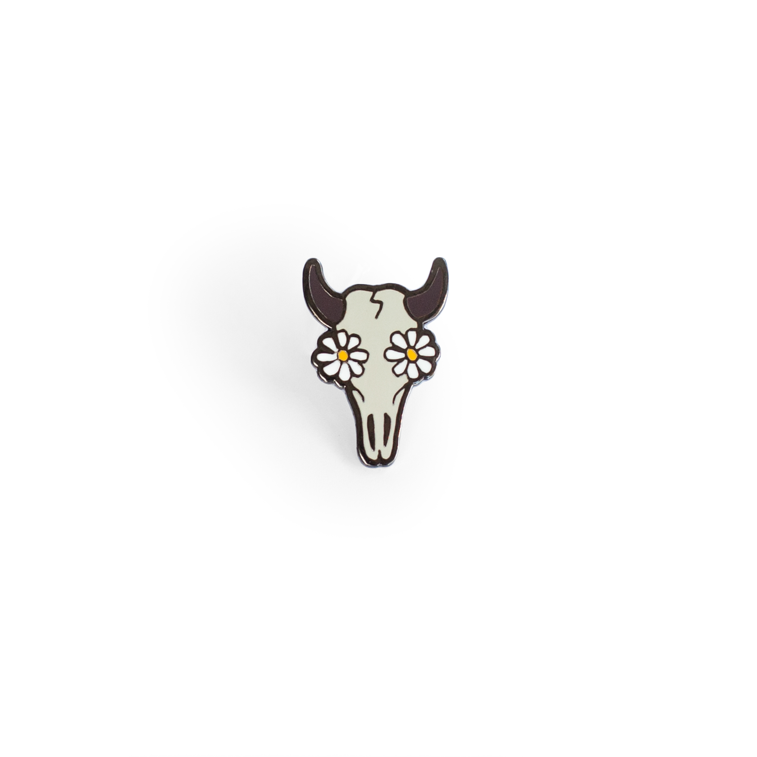 DAISY SKULL CLOISONNÉ PIN