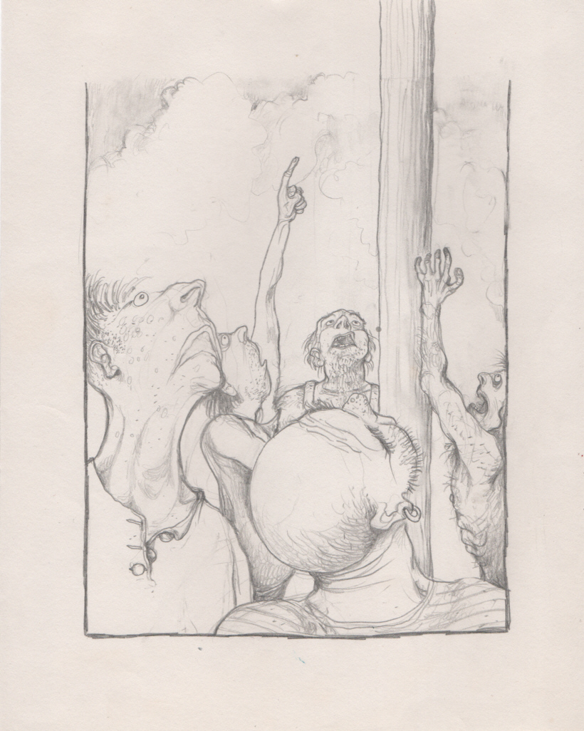 artworks from faber's unpublished graphic novel The ship of fools. ILLUSTRATIONS BY MICHEL FABER. ABOVE: The albatross