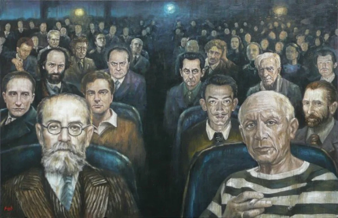 l'audience by mia funk oil on canvas, 68 x 105cm Prix de peinture, salon d'automne de paris