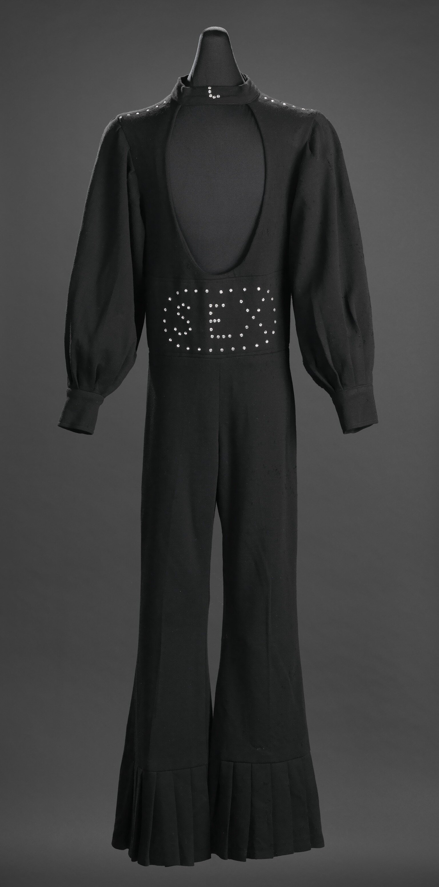 Black "Sex" jumpsuit owned by James Brown 1970-1989
