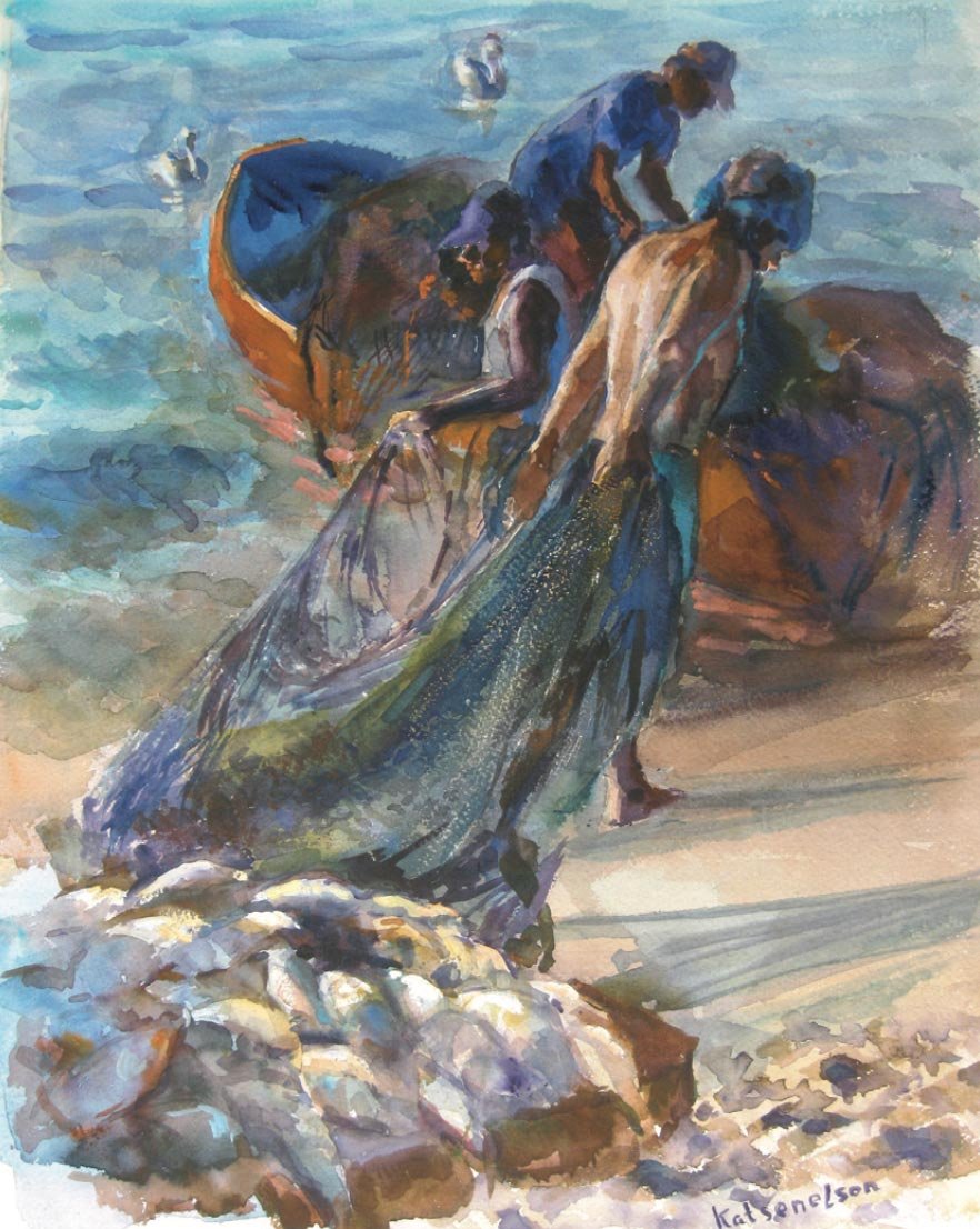 Mexican Fisherman, Acapulco, Mexico, Naum Katsenelson, watercolor (2007) (Copy) (Copy)