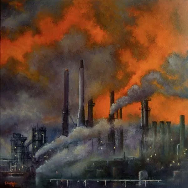 Pollution at sunset