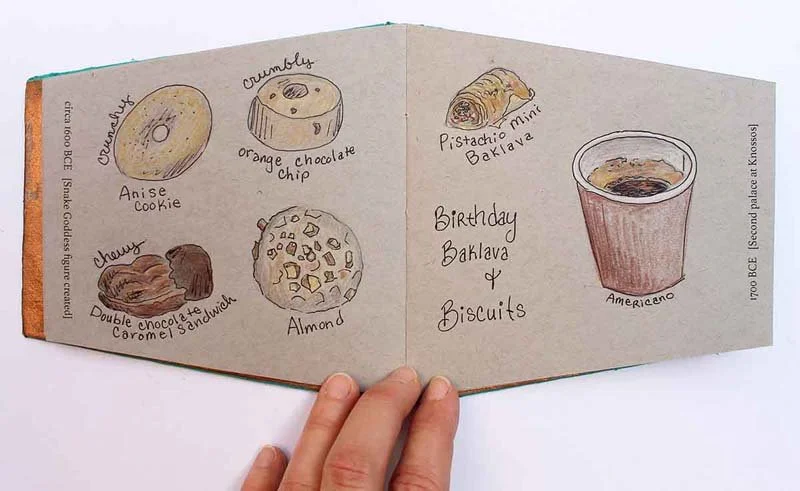   Handmade Crete Journal, cookie illustration  Photo credit:&nbsp;Courtney Nicole Googe    