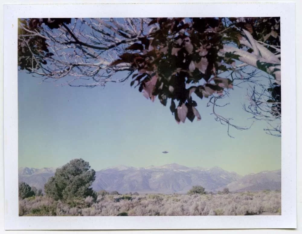  Trevor Paglen,  Near Waford Spring (undated) , 2025. Instant film 4"×5" (10.2cm × 12.7cm) 9- 5/8" × 10-1/2" (24.4 cm × 26.7 cm), framed. © Trevor Paglen, courtesy Pace Gallery. 