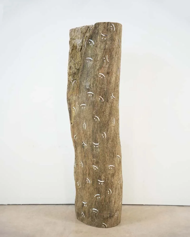   04 Login,  2023 Log, acrylic sheet, 84x27x16 cm 