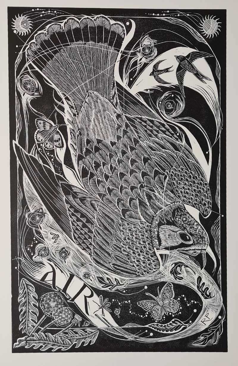 Dorset Horn Sheep original linocut 