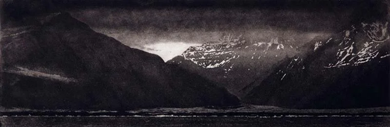  Moraine Fjord - etching - 30x10 cm - 2020 