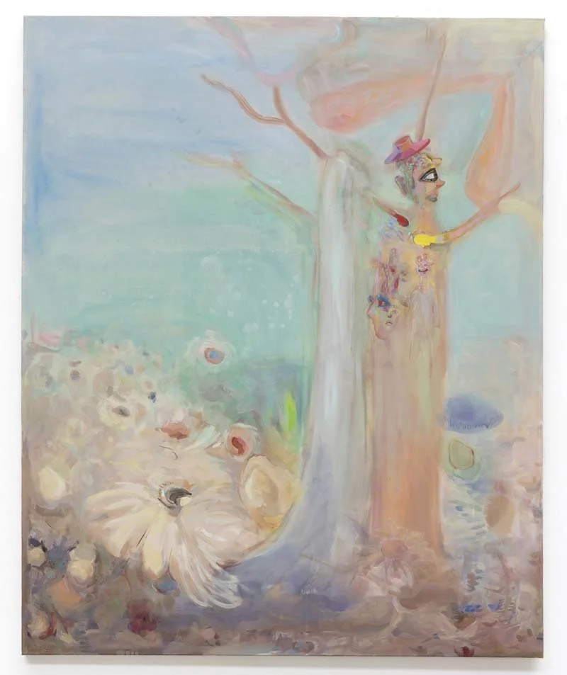  I am rooted, but I flow 167 × 136cm Oil and pigment on canvas 