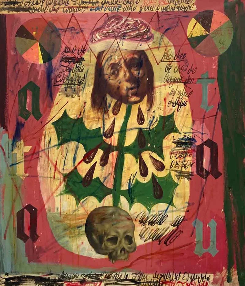   ATATAU! (Loss and Gain) , 2025, acrylic, oil, and house paint on canvas. Courtesy of the artist. 