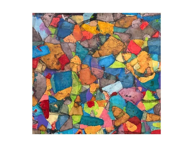   Heavy Clothes , 2025, oil, metal leaf, and charcoal on linen, Courtesy of the artist. 