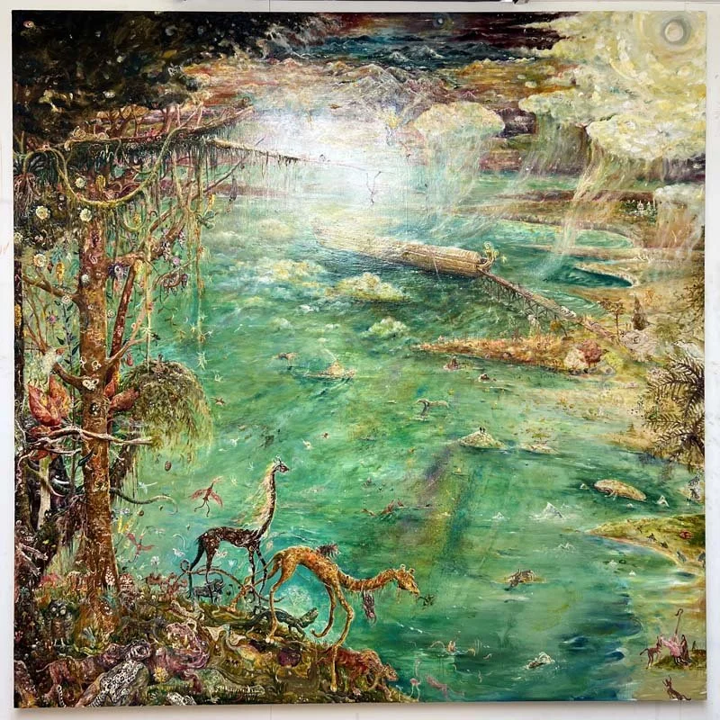   Noah’s Ark , 2022, oil on linen, Courtesy of Eduardo Burillo. 