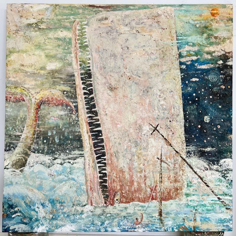   Shipwreck , 2025, oil on rough linen, Courtesy of Simochowitz Gallery. 