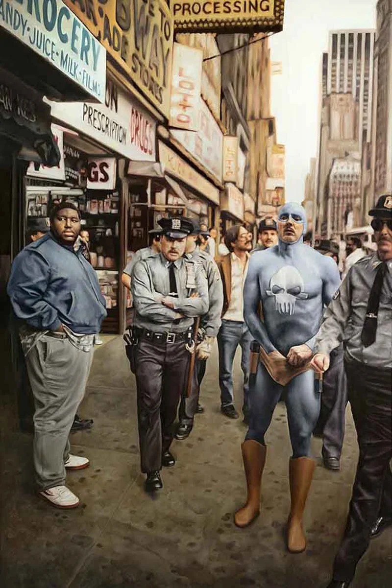   Cops , oil on canvas, Courtesy of the artist. 