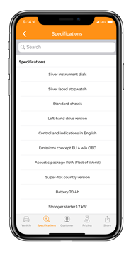 Factory Fitted Specifications Data