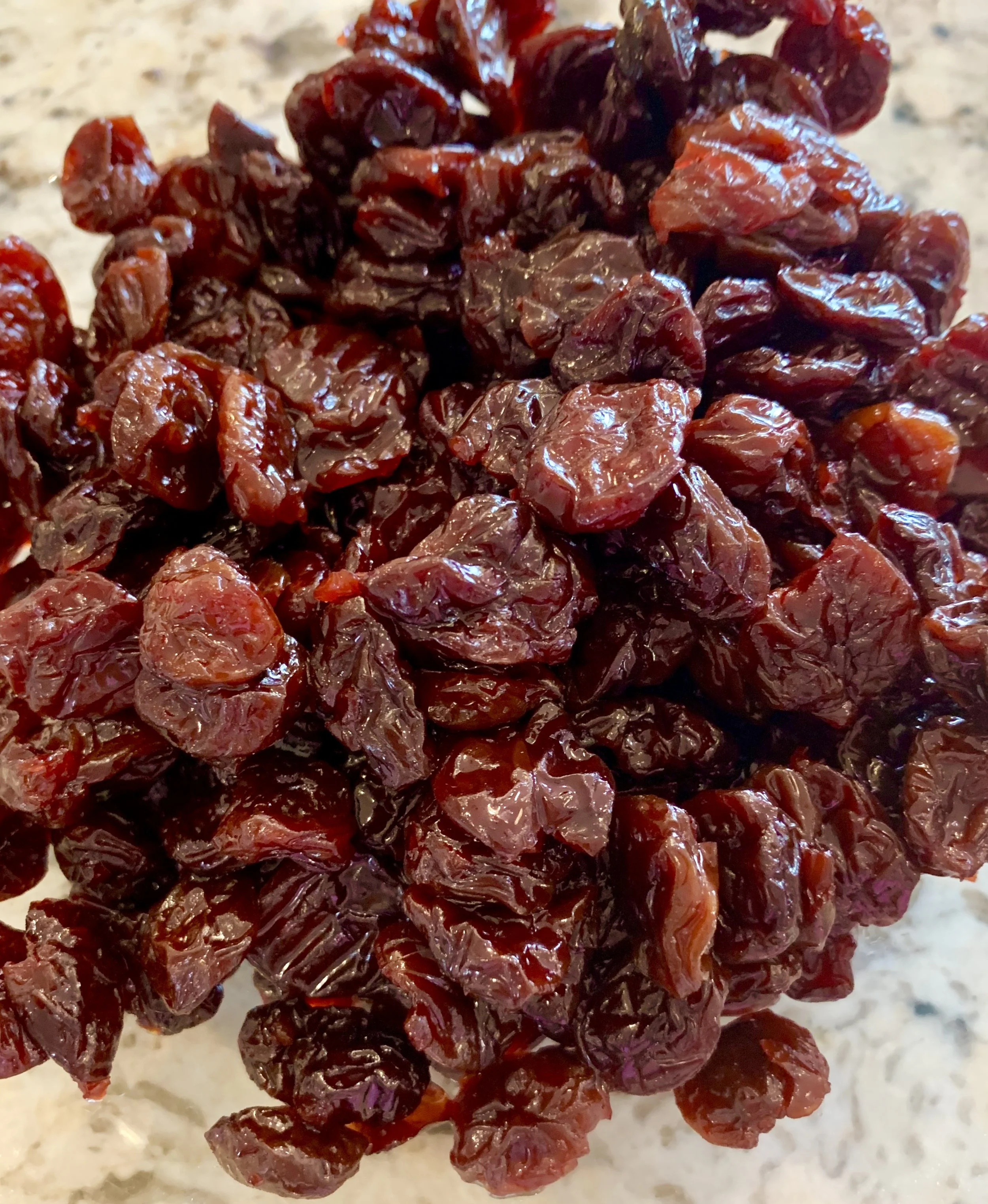 Start with very moist and sweet dried cherries.