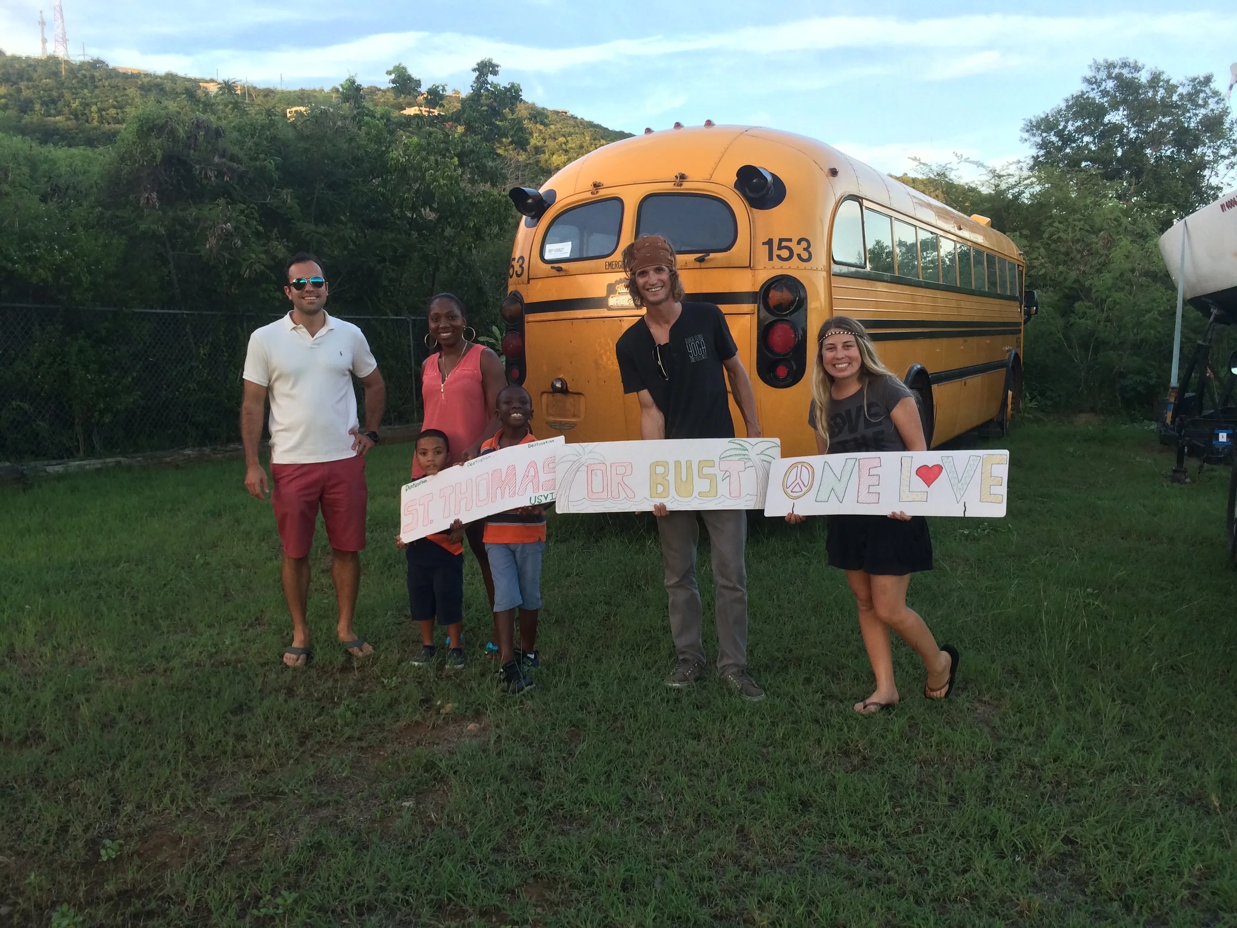 Amanda's little cousins DG and Cordell got a big kick out of the bus when it arrived on island. Adults got a kick out of it too ;) 