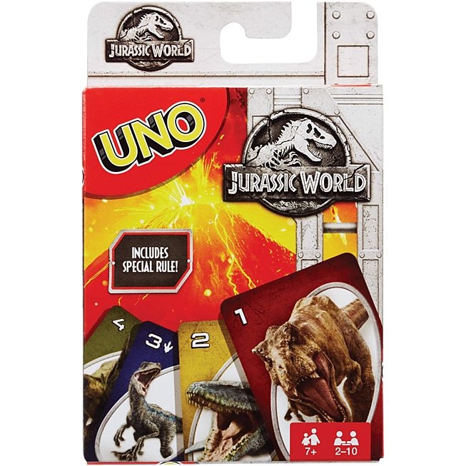 Jurassic World Uno Cards and Packaging
