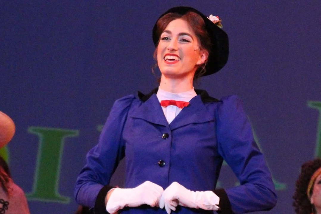 River Navaille as Mary Poppins at Pacific Repertory Theatre, 2016. Photo by Stephen Moorer.