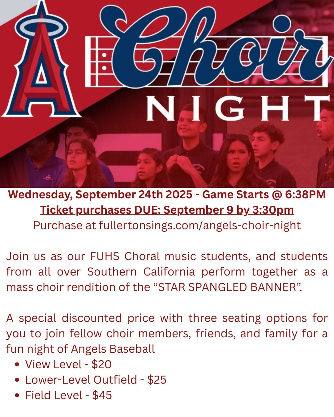 Ticket link in bio. See you there! #fullertonsings