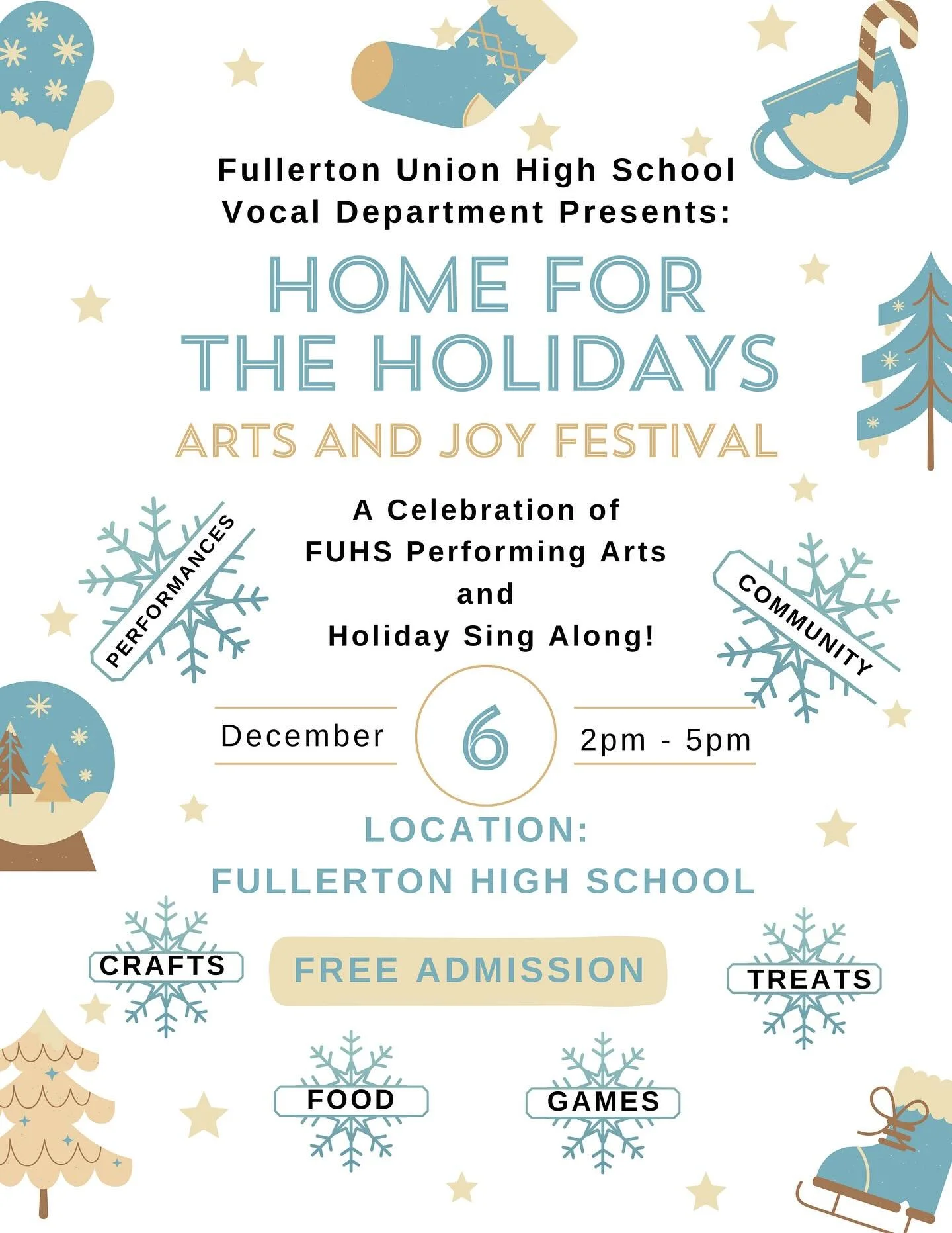 Please mark your calendars with two incredible events that will boost your December spirit! Home for the Holidays and our Winter concert will be here soon! We hope to celebrate the season with all of you! ❄️⛄️🧤🎅🏻☕️