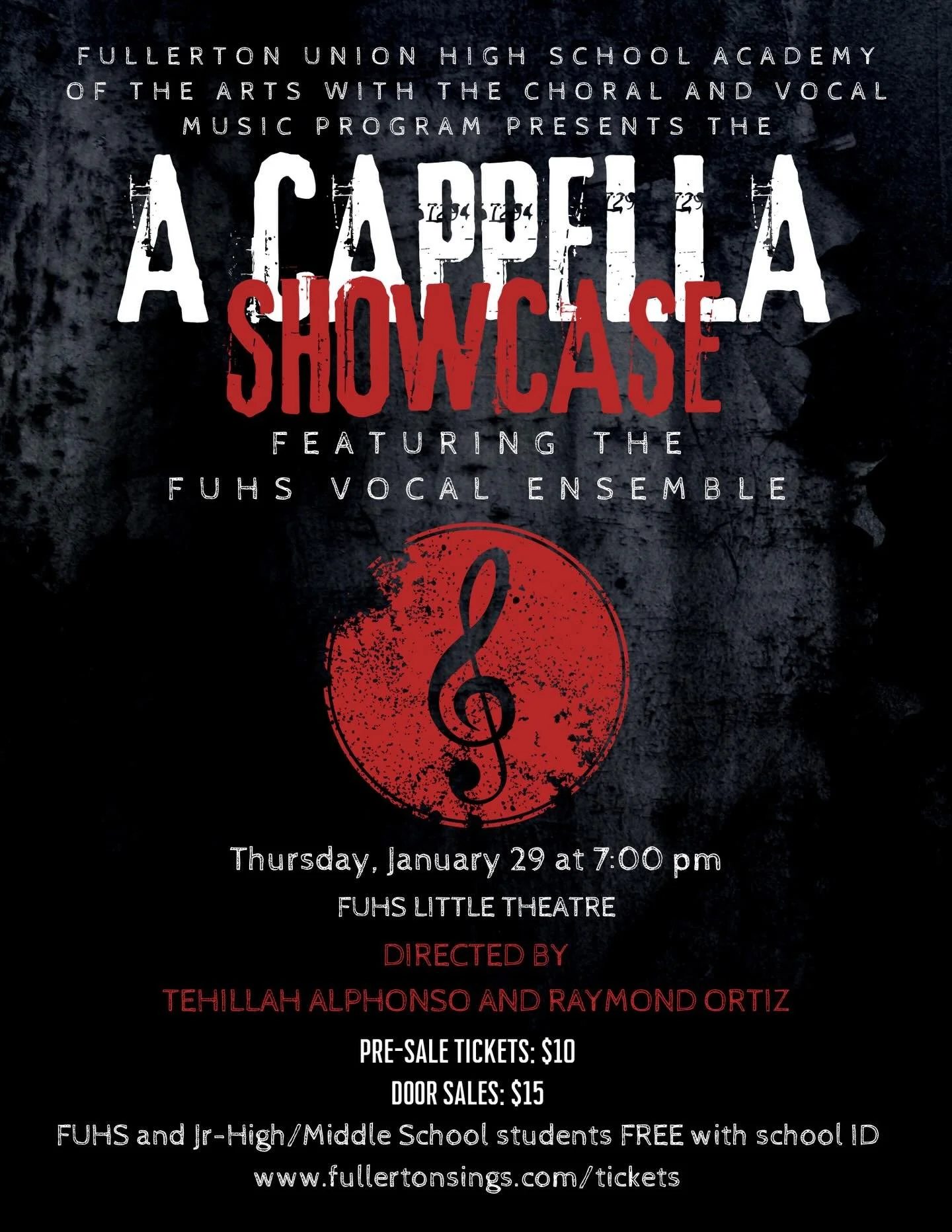 A Cappella Showcase tickets are available on our website! January 29 at 7:00pm! 🎤🎶