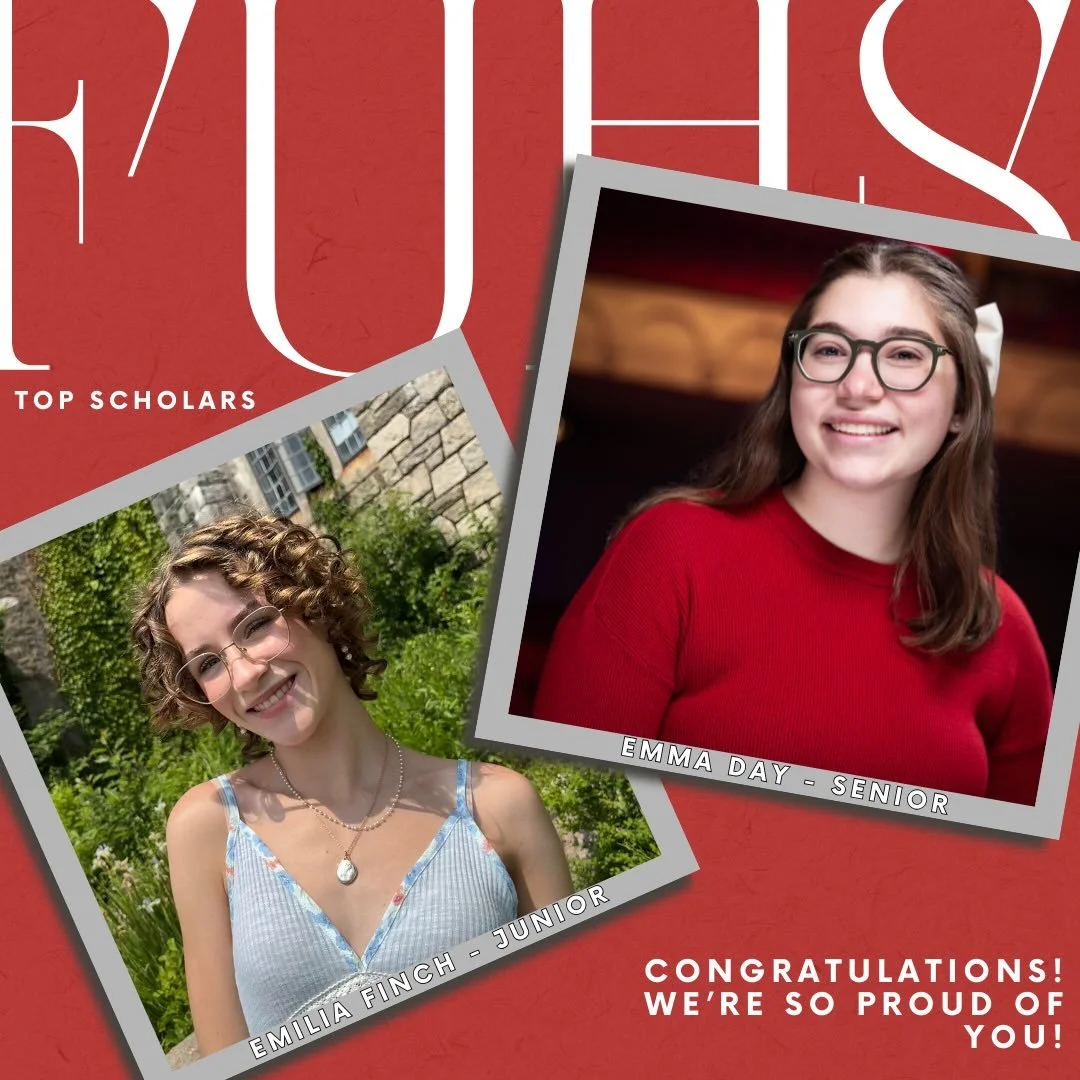 Congratulations to Emma Day and Emilia Finch for being one of FUHS&rsquo; Rotary Top Scholars (the Top 50 juniors and seniors at FUHS).

Balancing this level of scholarship while thriving in the performing arts is no small feat. You exemplify what it