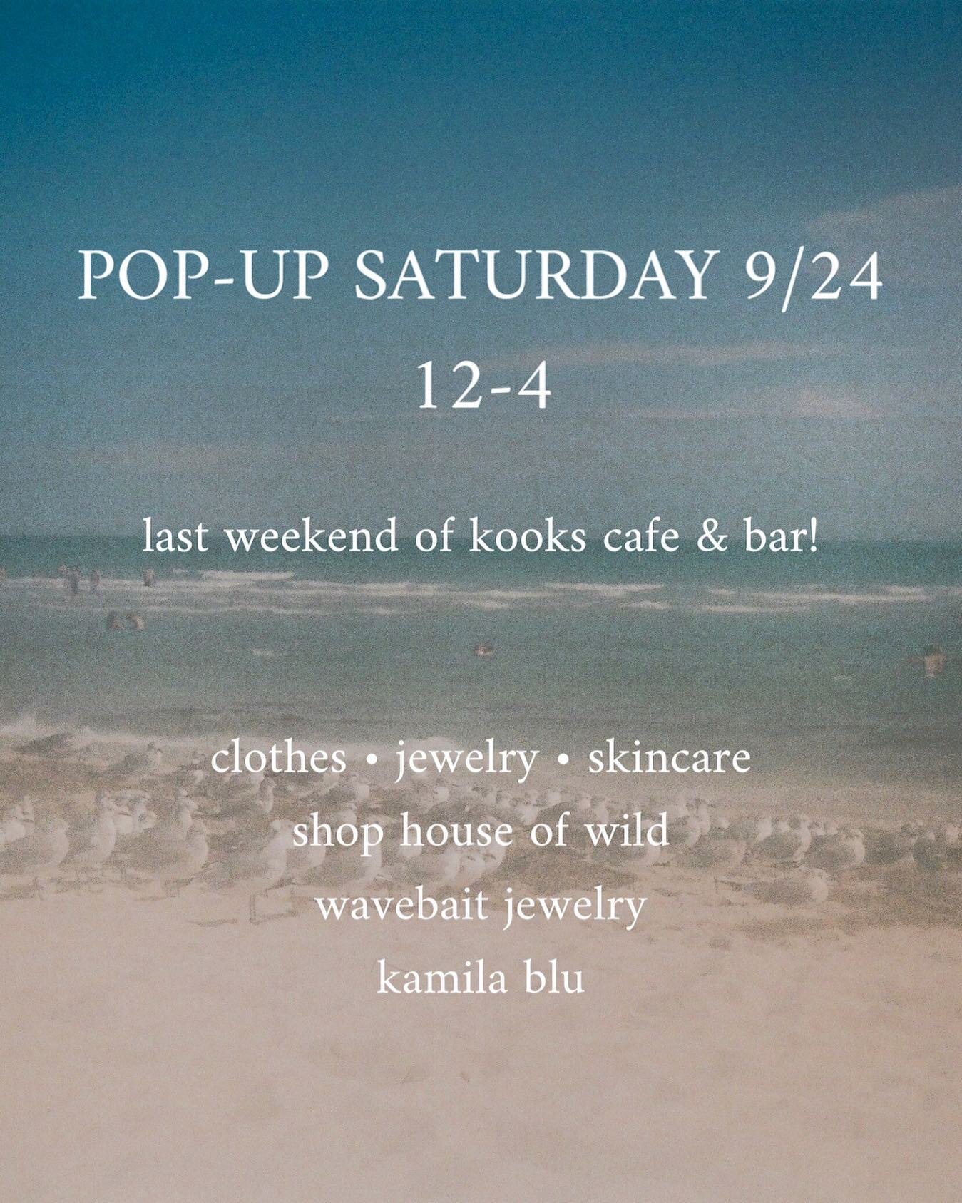 this weekend @kooksnh with @shop_houseofwild &amp; @wavebaitjewelry &bull; come celebrate the end of summer and buy local things 🤍🤍