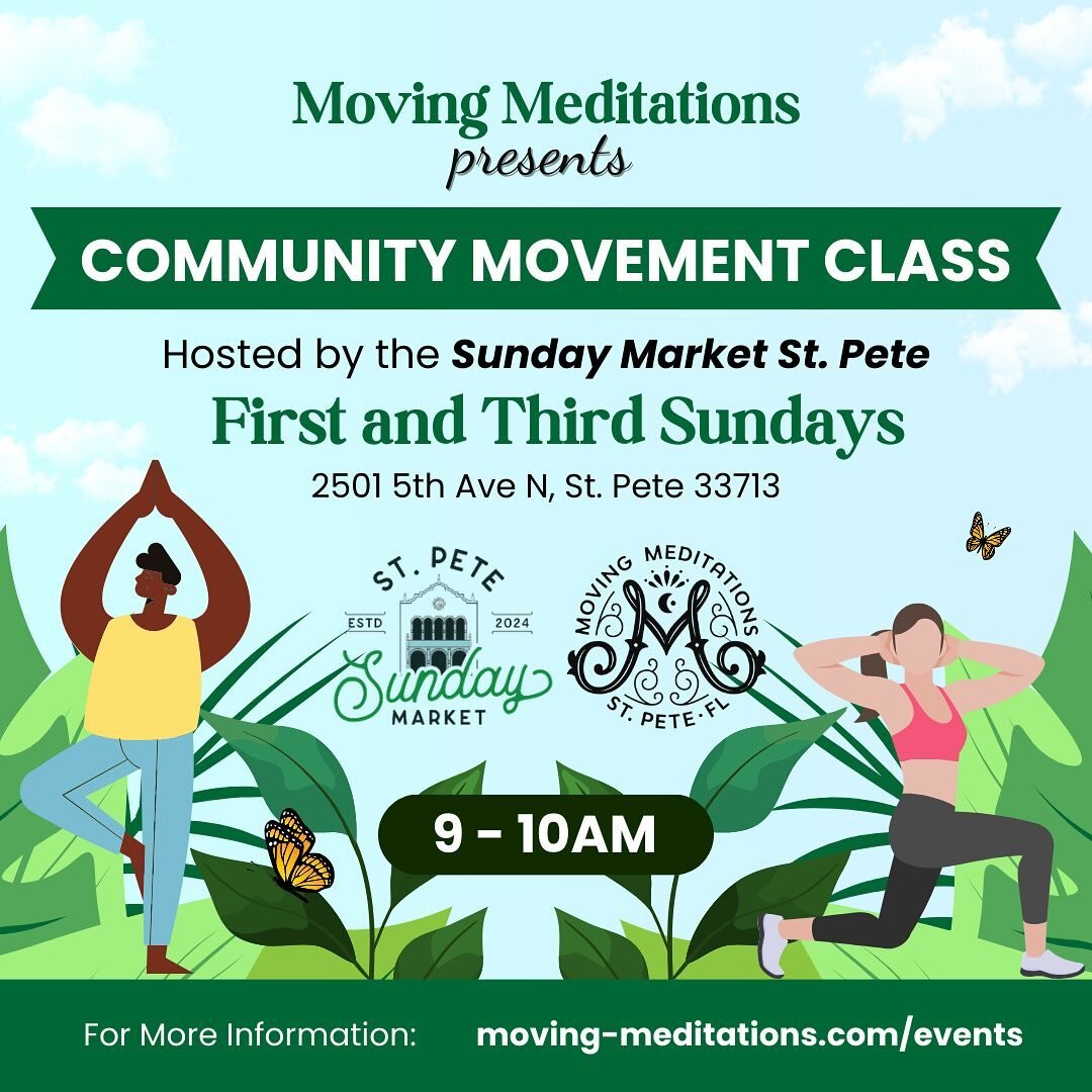 Starting April 7th, join us every 1st and 3rd Sundays of the month on the St. Petersburg High School campus for a day filled with physical activity, local vendors, and opportunities to connect with your community at the @sundaymarketstpete! 
&bull;
O