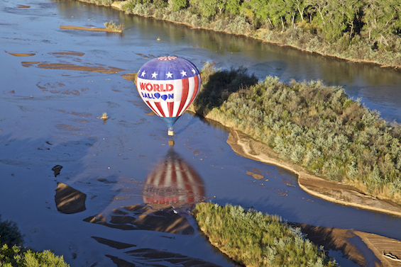 Balloon dip in the Rio Grande