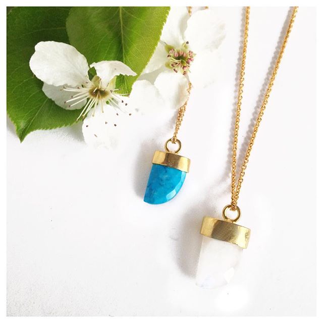 Bring on the love. Turquoise and Moonstone necklaces.
