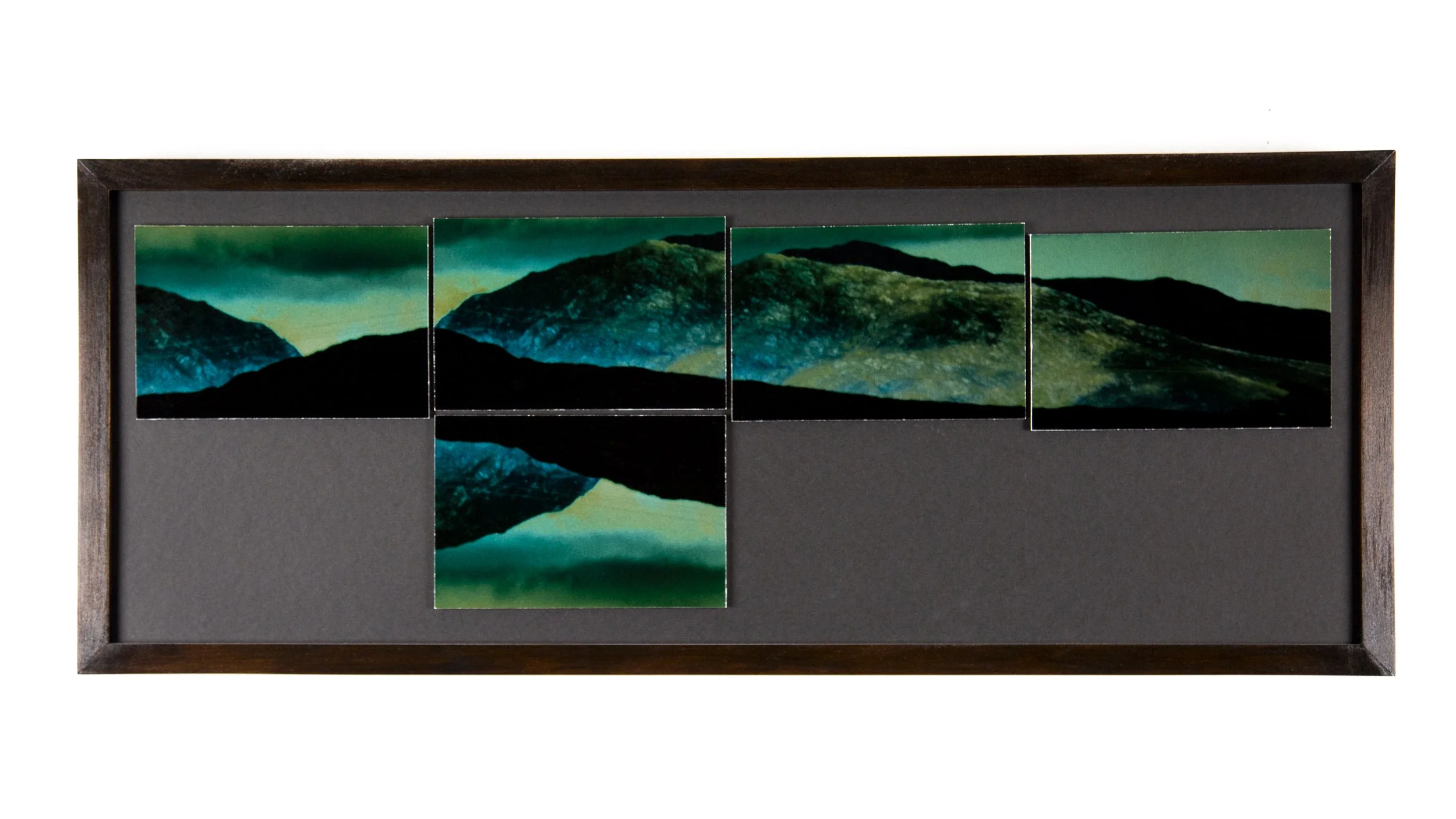   handmade maple frame float mounted pentaptych archival pigment prints  