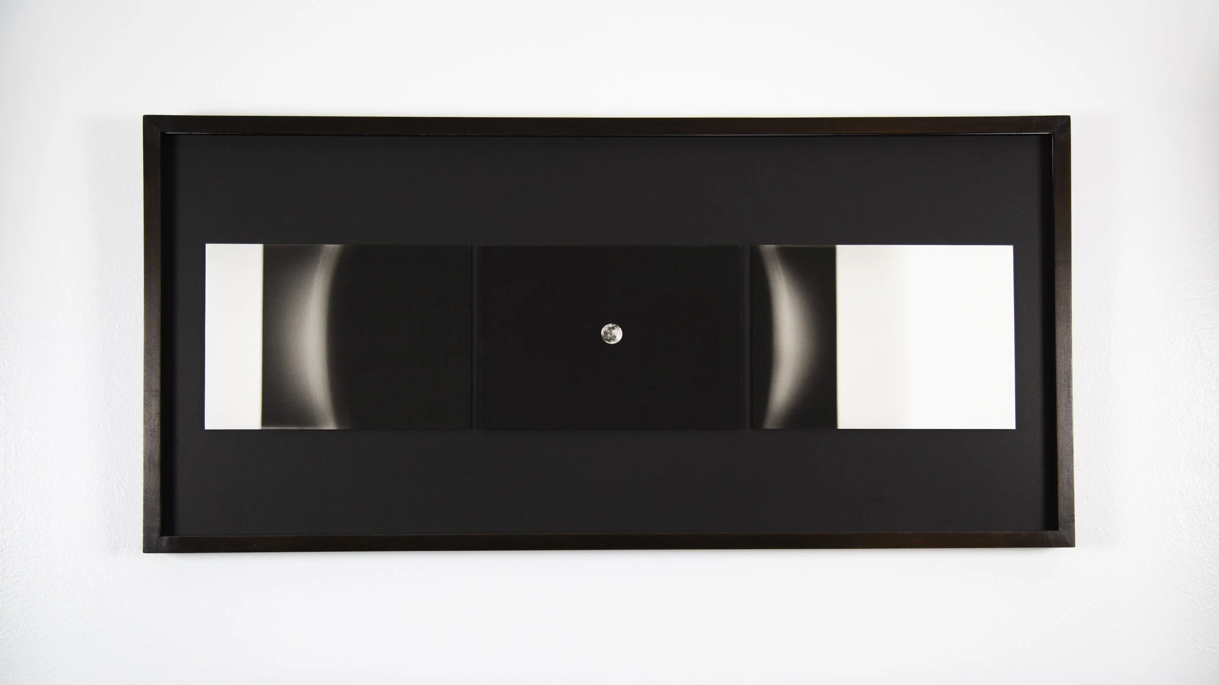   handmade walnut frame float mounted triptych archival pigment prints on Japanese paper  